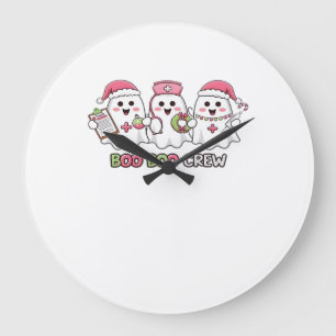 Boo Boo Crew Christmas, Ghost Nurse Oversized T-Sh Large Clock