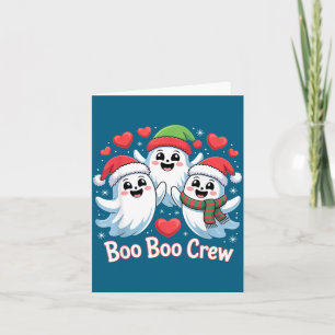 Boo-boo Crew Christmas Ghost Santa Hat Halloween H Card