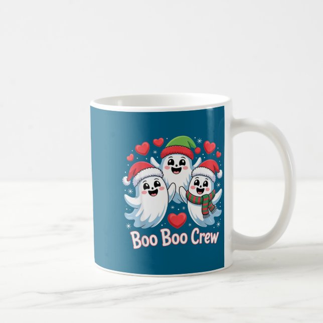 Boo-boo Crew Christmas Ghost Santa Hat Halloween H Coffee Mug (Right)