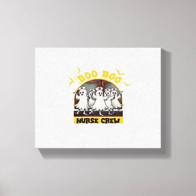 BOO BOO CREW CLASSIC NURSE HALLOWEEN T-SHIRT Overs Canvas Print (Front)