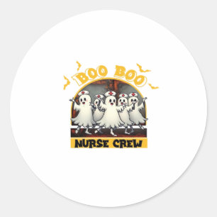 BOO BOO CREW CLASSIC NURSE HALLOWEEN T-SHIRT Overs Classic Round Sticker