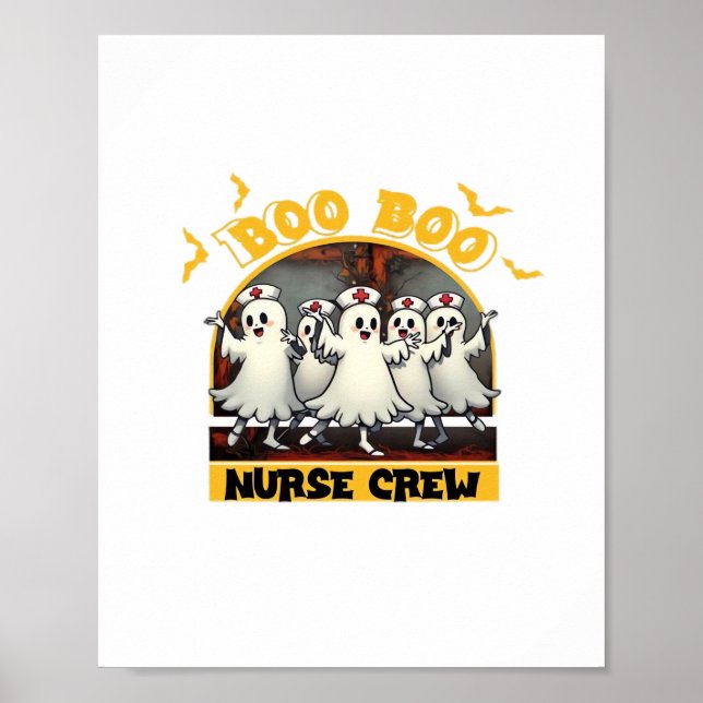 BOO BOO CREW CLASSIC NURSE HALLOWEEN T-SHIRT Overs Poster (Front)