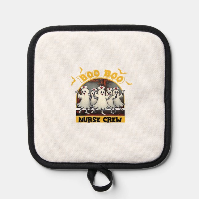 BOO BOO CREW CLASSIC NURSE HALLOWEEN T-SHIRT Overs Pot Holder (Front)