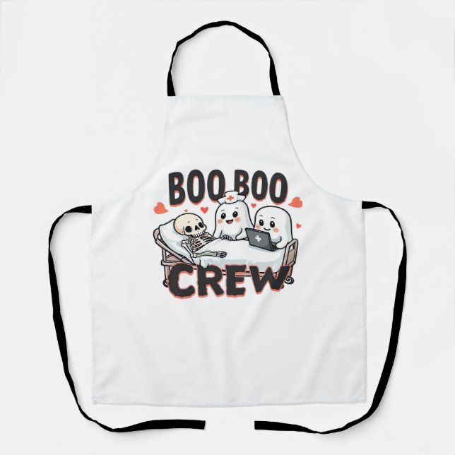 Boo Boo Crew Cute Halloween Nurse Ghosts Essential Apron (Front)