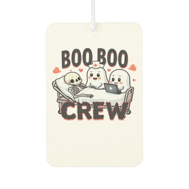 Boo Boo Crew Cute Halloween Nurse Ghosts Essential Car Air Freshener (Front)