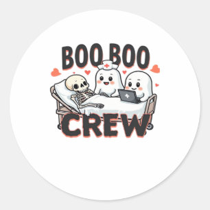Boo Boo Crew Cute Halloween Nurse Ghosts Essential Classic Round Sticker