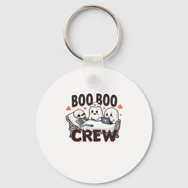 Boo Boo Crew Cute Halloween Nurse Ghosts Essential Key Ring (Front)