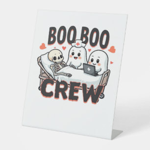 Boo Boo Crew Cute Halloween Nurse Ghosts Essential Pedestal Sign