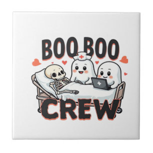 Boo Boo Crew Cute Halloween Nurse Ghosts Essential Tile