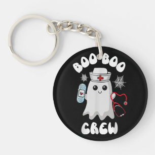 Boo Boo Crew Cute Nurse Ghost Funny Halloween Key Ring