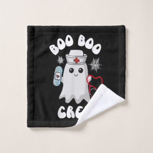 Boo Boo Crew Cute Nurse Ghost Funny Halloween Wash Cloth