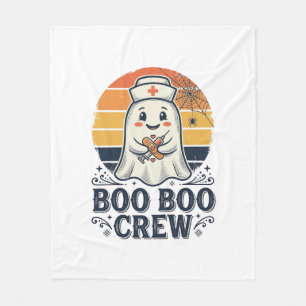 Boo Boo Crew Cute Nurse Ghost Halloween Shirt Desi Fleece Blanket