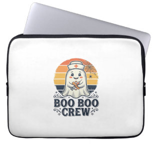 Boo Boo Crew Cute Nurse Ghost Halloween Shirt Desi Laptop Sleeve