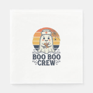 Boo Boo Crew Cute Nurse Ghost Halloween Shirt Desi Napkin