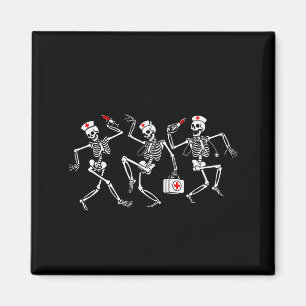 Boo Boo Crew Funny Dancing Skeleton Nurse Squad Ha Magnet