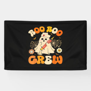 Boo Boo Crew Funny Ghost For Nurse, Retro Hallowee Banner