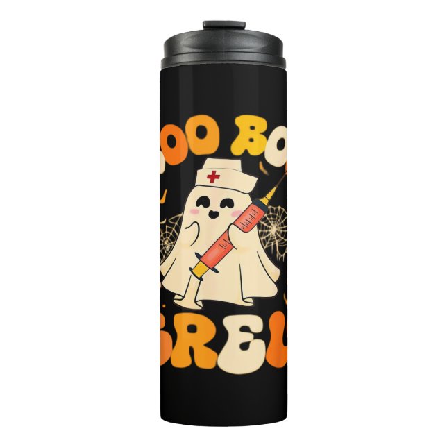 Boo Boo Crew Funny Ghost For Nurse, Retro Hallowee Thermal Tumbler (Front)