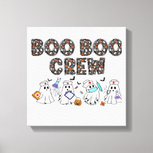 Boo Boo Crew � Funny Halloween Nurse Ghosts Medica Canvas Print