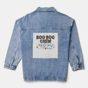 Boo Boo Crew � Funny Halloween Nurse Ghosts Medica Denim Jacket
