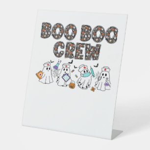 Boo Boo Crew � Funny Halloween Nurse Ghosts Medica Pedestal Sign