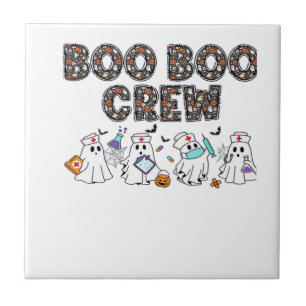 Boo Boo Crew � Funny Halloween Nurse Ghosts Medica Tile
