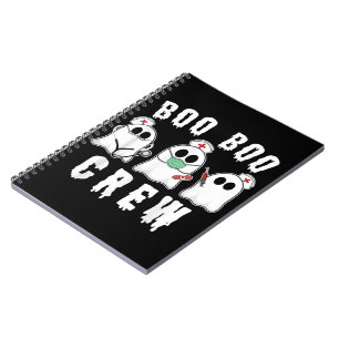 Boo Boo Crew Funny Nurse Ghost Costume Halloween Notebook