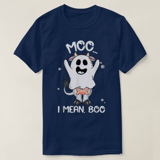 Boo Boo Crew Ghost Cow Moo I Mean Boo Farmer Cute  T-Shirt (Design Front)