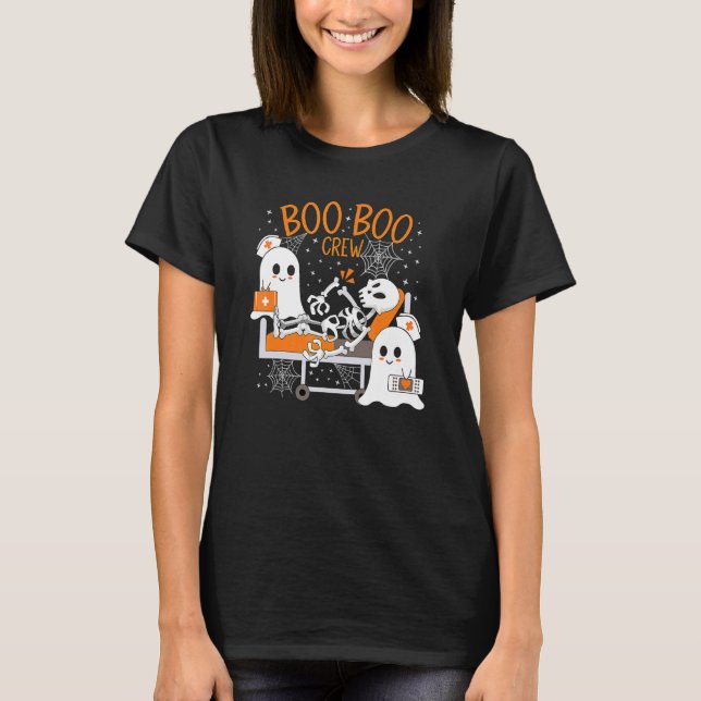 Boo Boo Crew Ghost Doctor Paramedic EMT Nurse Hall T-Shirt (Front)