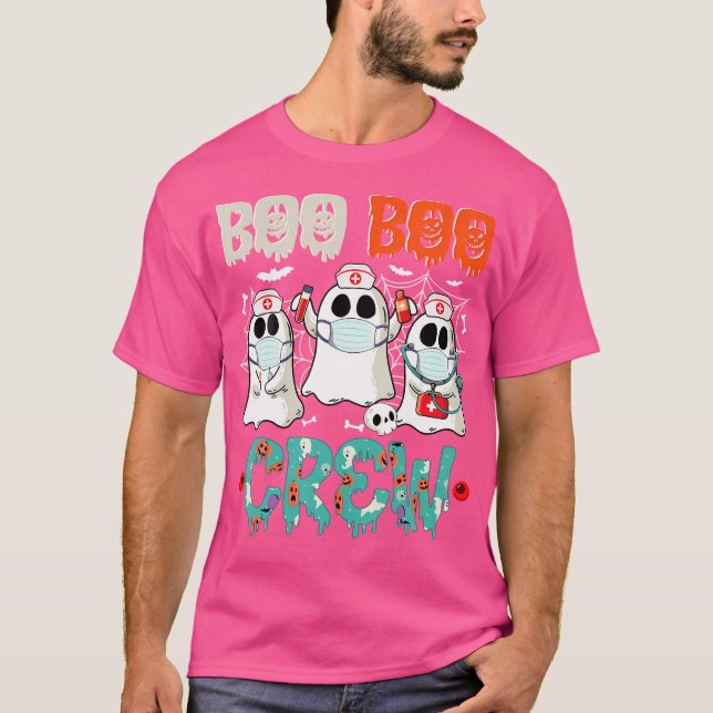 Boo Boo Crew Ghost Doctor Paramedic Emt Nurse Hall T-Shirt (Front)