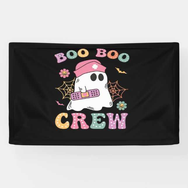 Boo Boo Crew Ghost Nurse Classic T-Shirt Banner (Horizontal)