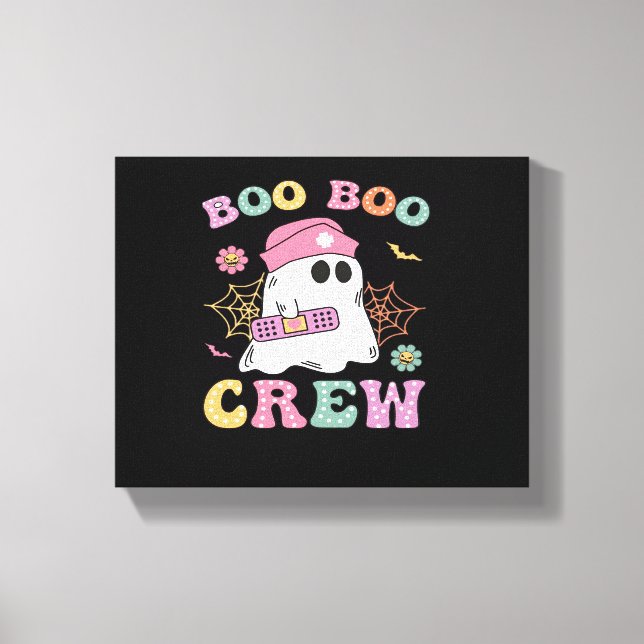 Boo Boo Crew Ghost Nurse Classic T-Shirt Canvas Print (Front)