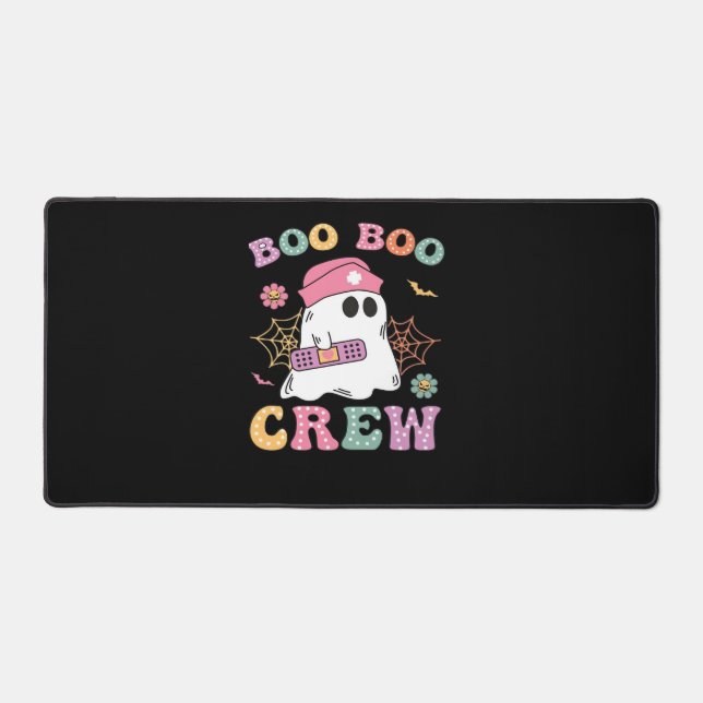 Boo Boo Crew Ghost Nurse Classic T-Shirt Desk Mat (Front)