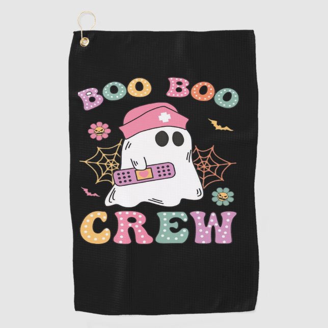 Boo Boo Crew Ghost Nurse Classic T-Shirt Golf Towel (Front)