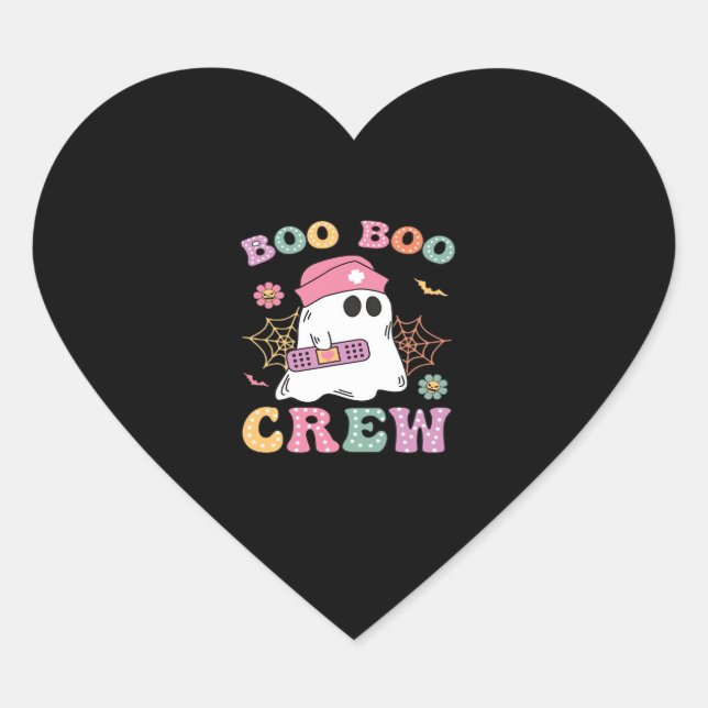 Boo Boo Crew Ghost Nurse Classic T-Shirt Heart Sticker (Front)