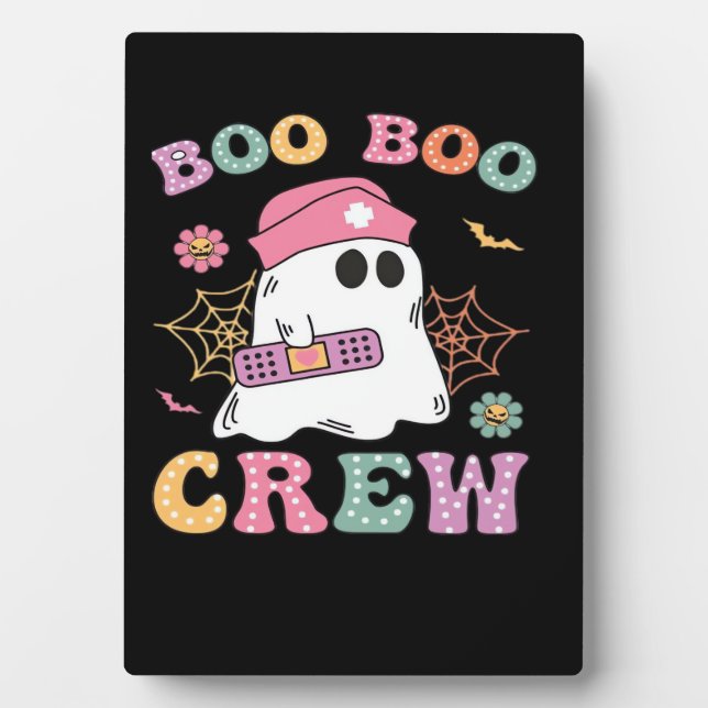 Boo Boo Crew Ghost Nurse Classic T-Shirt Plaque (Front)