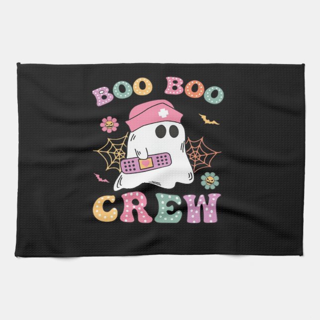 Boo Boo Crew Ghost Nurse Classic T-Shirt Tea Towel (Horizontal)