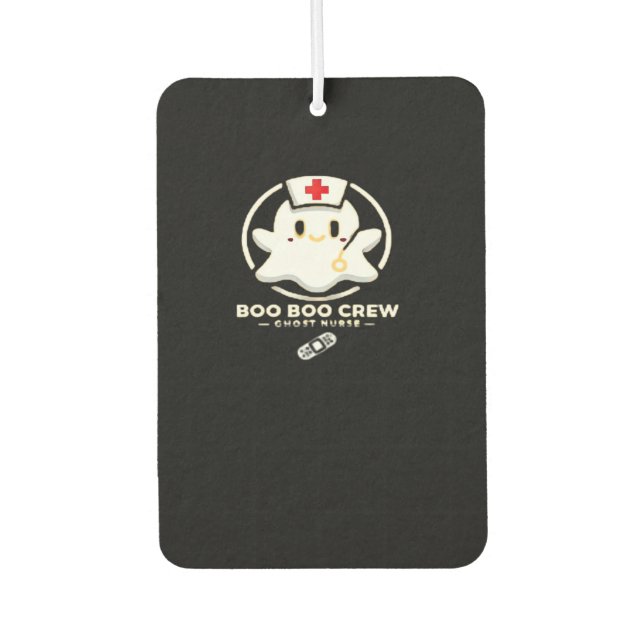 Boo Boo Crew Ghost Nurse - Cute and Spooky Hallowe Car Air Freshener (Front)