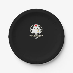 Boo Boo Crew Ghost Nurse - Cute and Spooky Hallowe Paper Plate