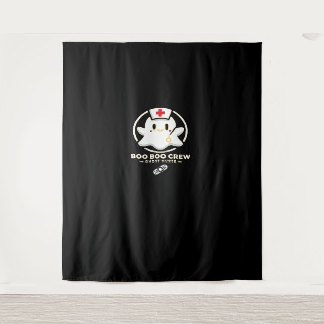 Boo Boo Crew Ghost Nurse - Cute and Spooky Hallowe Tapestry (Front)
