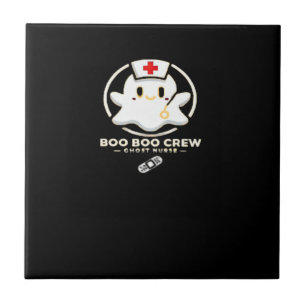 Boo Boo Crew Ghost Nurse - Cute and Spooky Hallowe Tile