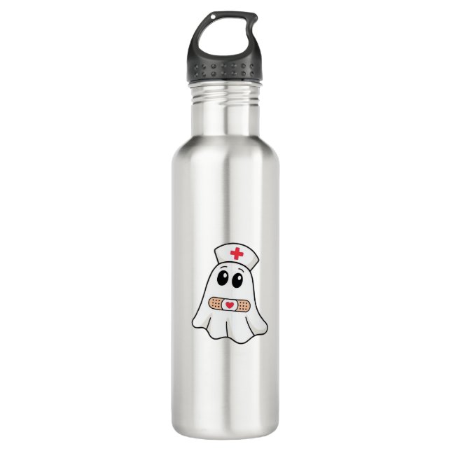 BOO BOO CREW Ghost Nurse Funny Halloween Essential 710 Ml Water Bottle (Front)