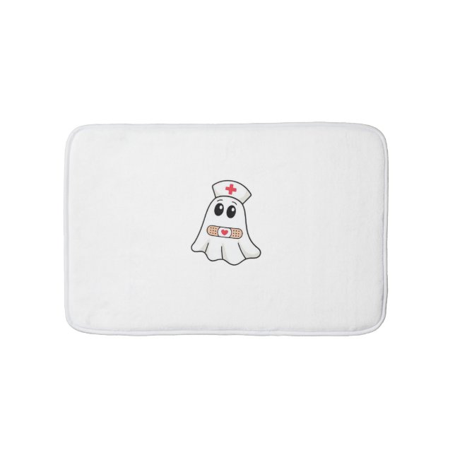 BOO BOO CREW Ghost Nurse Funny Halloween Essential Bath Mat (Front)