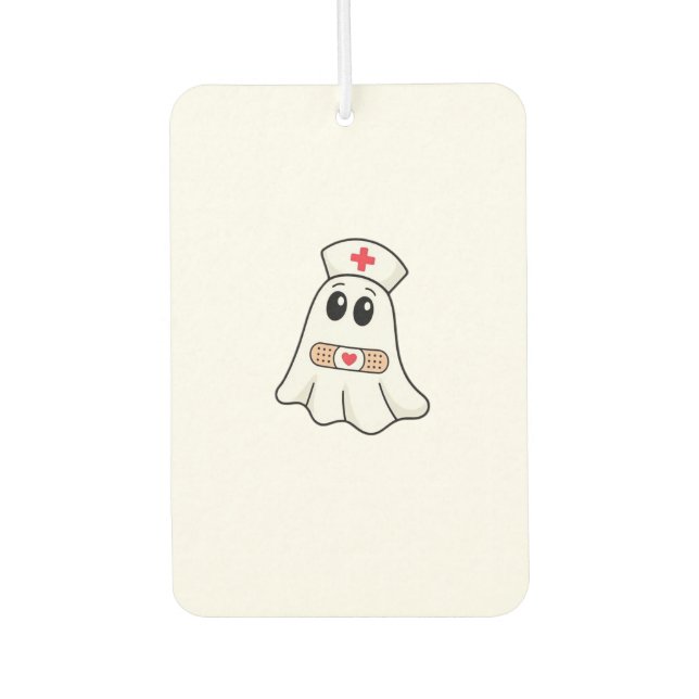 BOO BOO CREW Ghost Nurse Funny Halloween Essential Car Air Freshener (Front)