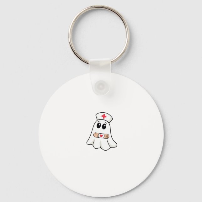 BOO BOO CREW Ghost Nurse Funny Halloween Essential Key Ring (Front)