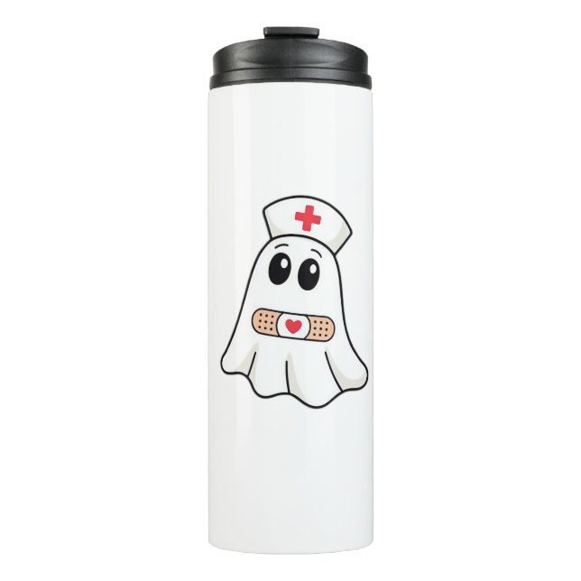 BOO BOO CREW Ghost Nurse Funny Halloween Essential Thermal Tumbler (Front)
