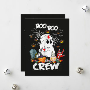 Boo Boo Crew Ghost Nurse Halloween Spooky Holiday Card
