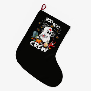Boo Boo Crew Ghost Nurse Halloween Spooky Large Christmas Stocking