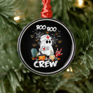 Boo Boo Crew Ghost Nurse Halloween Spooky Metal Tree Decoration