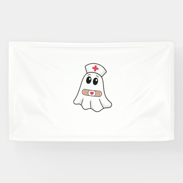 Boo Boo Crew Ghost Nurse Oversized T-Shirt Banner (Horizontal)