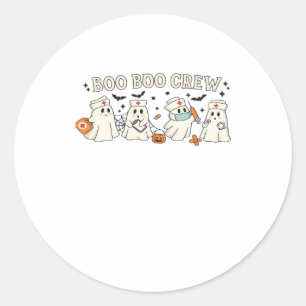 Boo Boo Crew Ghost Nurse Oversized T-Shirt Classic Round Sticker